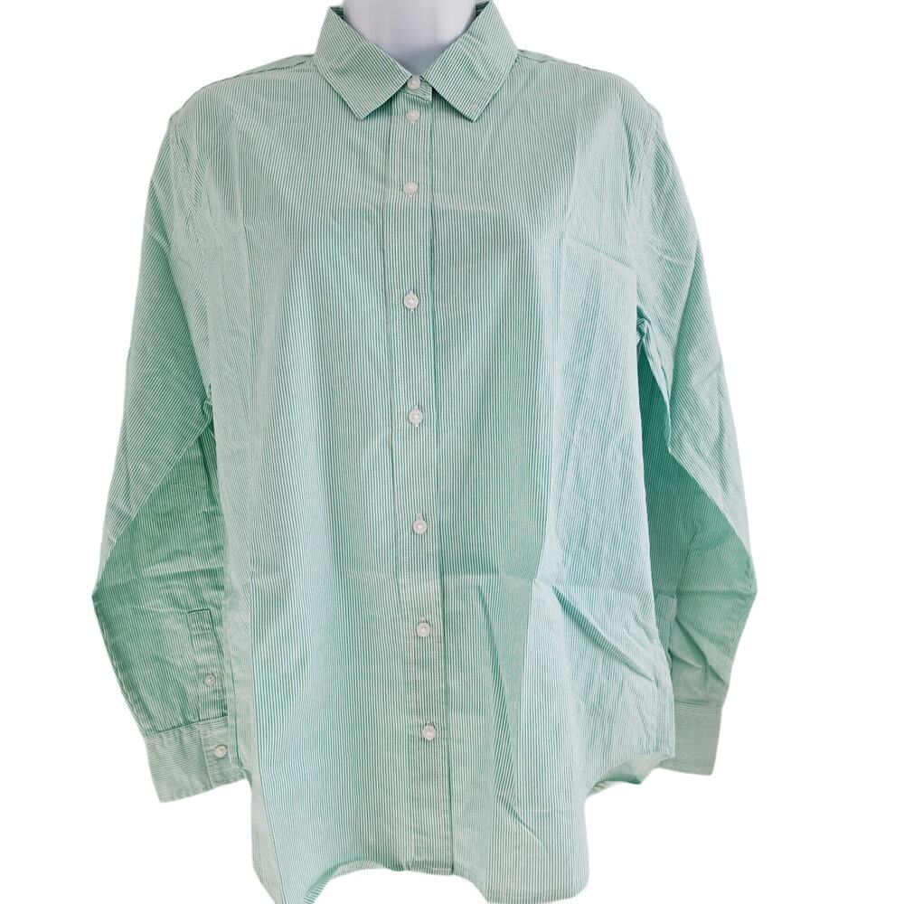 Everlane Pinstripe Silky Cotton Relaxed Button Up Shirt Sz 00